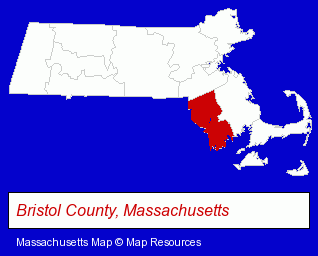 Massachusetts map, showing the general location of John S Moffa Law Office