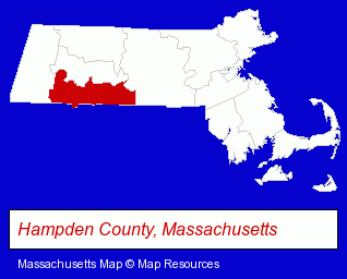 Massachusetts map, showing the general location of Houle Raymond R Construction INC