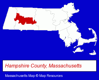 Massachusetts map, showing the general location of Family Pizza And Restaurant