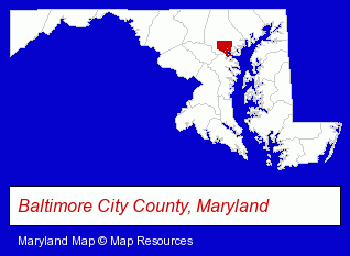 Maryland map, showing the general location of Candy Store