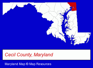 Maryland map, showing the general location of Mason-Dixon Sand & Gravel