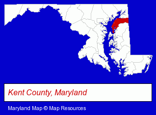 Maryland map, showing the general location of Echo Hill Camp