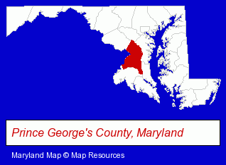 Maryland map, showing the general location of Ticoscen Inc