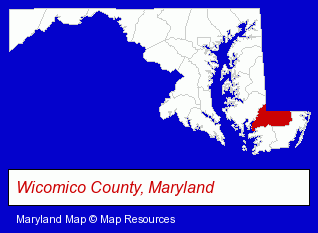 Maryland map, showing the general location of Paper People