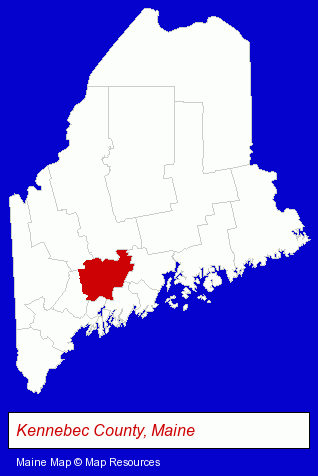 Maine map, showing the general location of Berry & Berry Floral