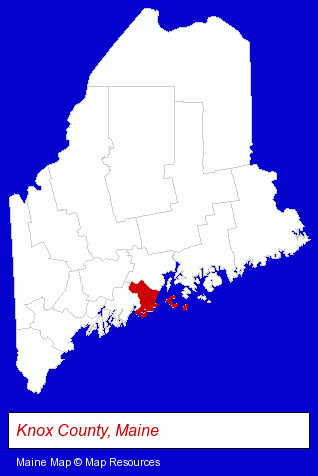 Maine map, showing the general location of Medomak Camp