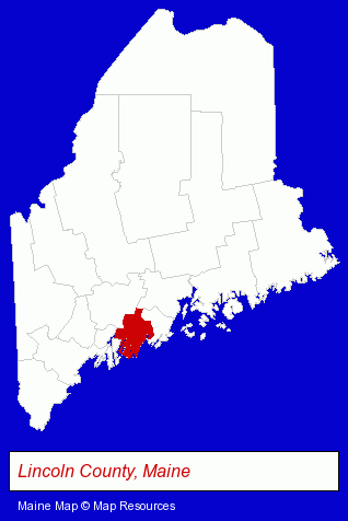 Maine map, showing the general location of J C Stone