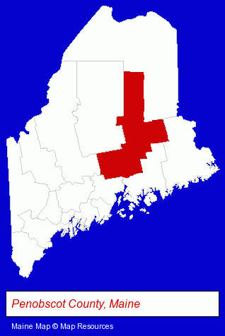 Maine map, showing the general location of Gunn's Sport Shop