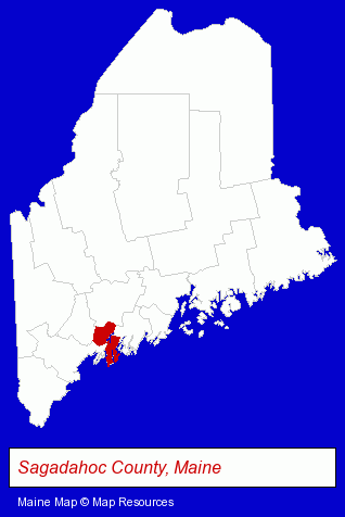 Sagadahoc County, Maine locator map