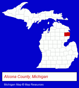 Michigan map, showing the general location of White Pine National Golf