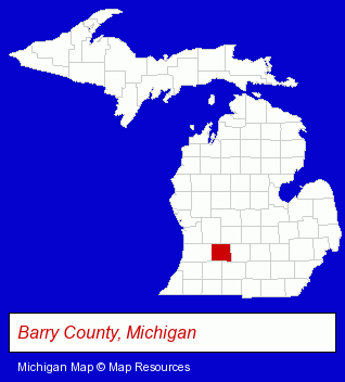 Michigan map, showing the general location of Dan Dimond Equipment Inc