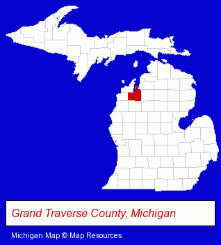 Michigan map, showing the general location of Grand Traverse Crane Corporation