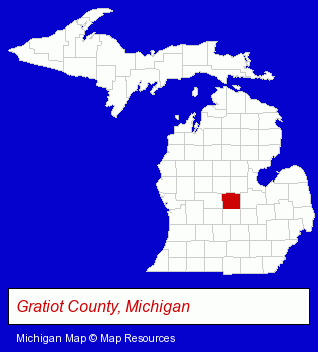 Gratiot County, Michigan locator map