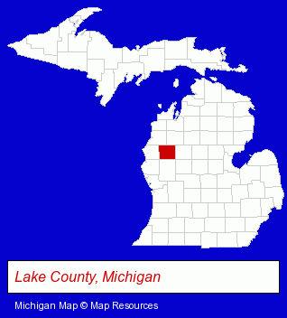 Lake County, Michigan locator map