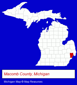 Michigan map, showing the general location of Center Line Chiropractic Life - Mark Wrobel DC