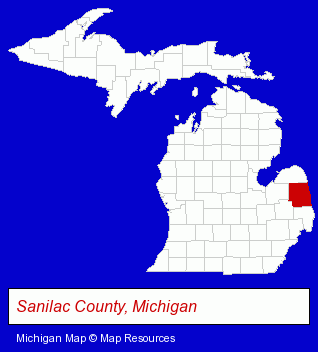 Michigan map, showing the general location of Paramount Industries Inc