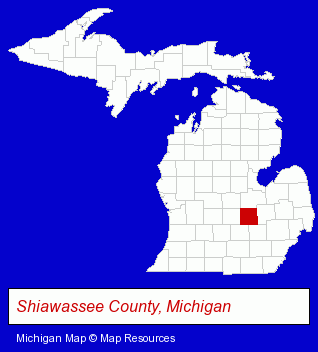 Michigan map, showing the general location of Holiday Meadows