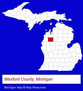 Michigan map, showing the general location of Cadillac Area Community Foundation