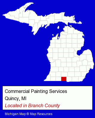 Michigan counties map, showing the general location of Commercial Painting Services
