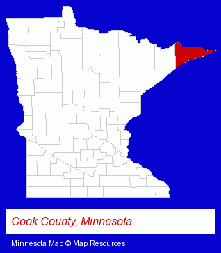 Minnesota map, showing the general location of Grand Marais State Bank