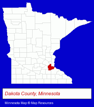 Minnesota map, showing the general location of Provincial Bank