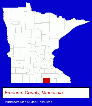 Freeborn County, Minnesota locator map