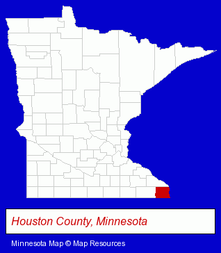 Minnesota map, showing the general location of Wieser Step-Doric Vault Company