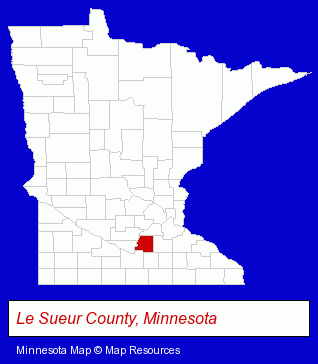 Minnesota map, showing the general location of European Roasterie