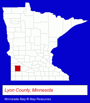 Minnesota map, showing the general location of Cars