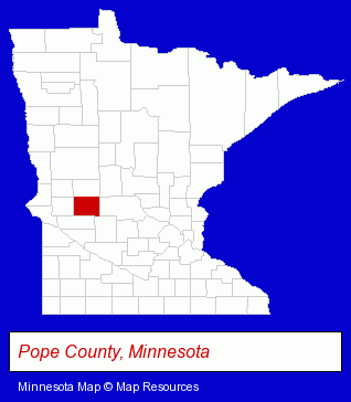 Minnesota map, showing the general location of Canary Beach Resort