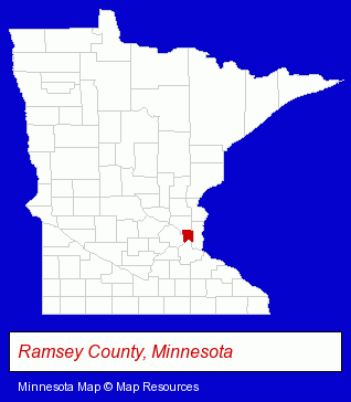 Minnesota map, showing the general location of John L Murray III