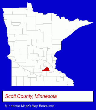 Minnesota map, showing the general location of Greenside Inc