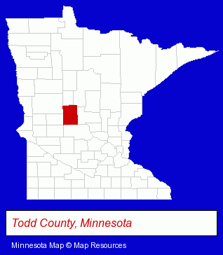 Minnesota map, showing the general location of Circle R Ranch
