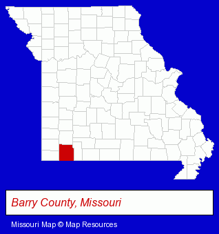 Missouri map, showing the general location of Advanced Jiffy Machine Product Inc