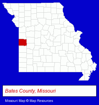 Missouri map, showing the general location of Rich Hill Truck & Equipment Company