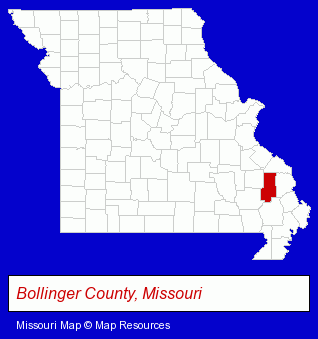 Missouri map, showing the general location of Stitch It