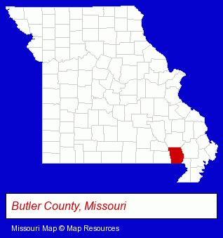 Missouri map, showing the general location of JML Inc