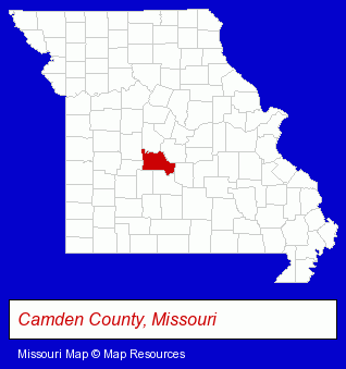 Missouri map, showing the general location of Mesa Contractors Inc