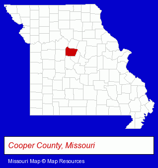 Missouri map, showing the general location of Einspahr Construction Inc