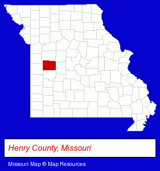 Missouri map, showing the general location of Alva Allen Industries