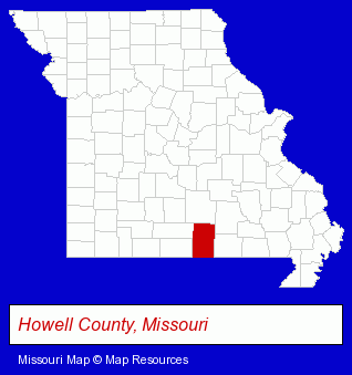 Missouri map, showing the general location of Riverwood Stair Co