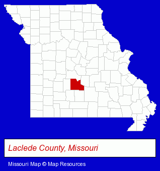 Missouri map, showing the general location of Neighborhood's Home Improvement Store