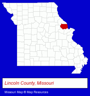 Missouri map, showing the general location of Bart Berneking Inc