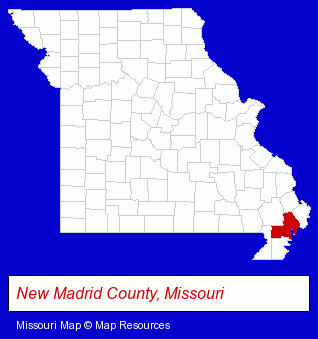 Missouri map, showing the general location of Bruce Martin Construction Inc