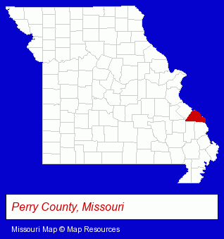 Missouri map, showing the general location of Powrup Internet