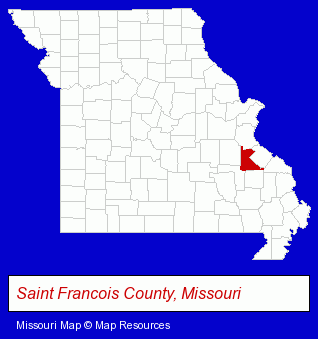 St. Francois County, Missouri locator map