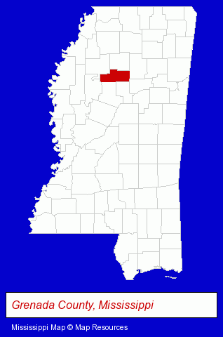 Mississippi map, showing the general location of Flower Company