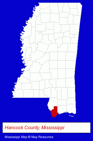 Mississippi map, showing the general location of Countryside Antiques
