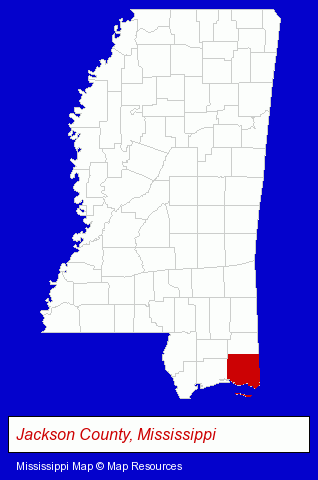 Mississippi map, showing the general location of Syop Technologies