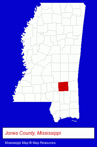 Mississippi map, showing the general location of Sunbelt Fans & Lighting